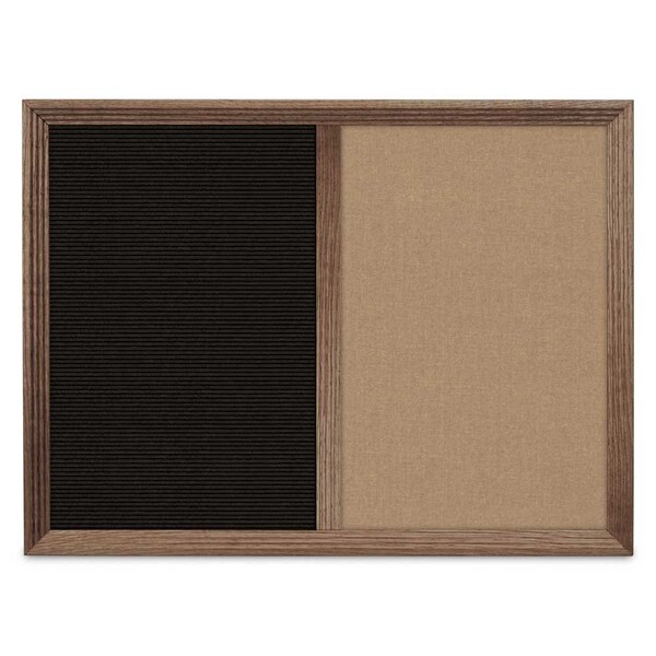 United Visual Products Enclosed Corkboard, 1 Door, 60"x36", 4" Fra UV3417-BRONZE-RUBBER - main